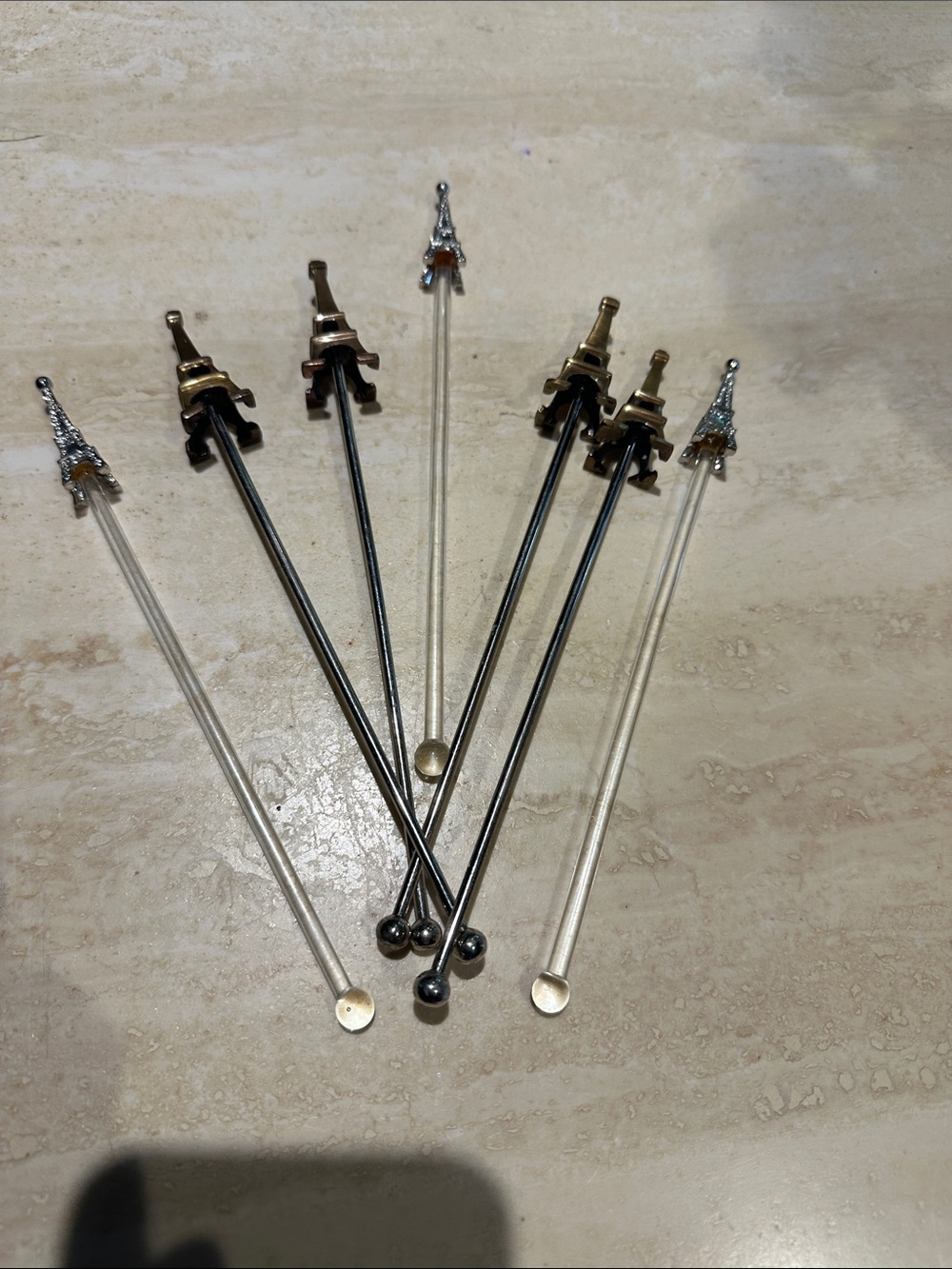 Eiffel Tower Cocktail Picks - Assorted Silver and Gold